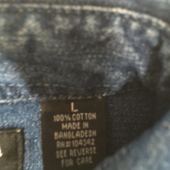 George & Martha Denim Button Down Shirt Mens XL Long Sleeve Heavyweight Pockets - Picture 2 of 8